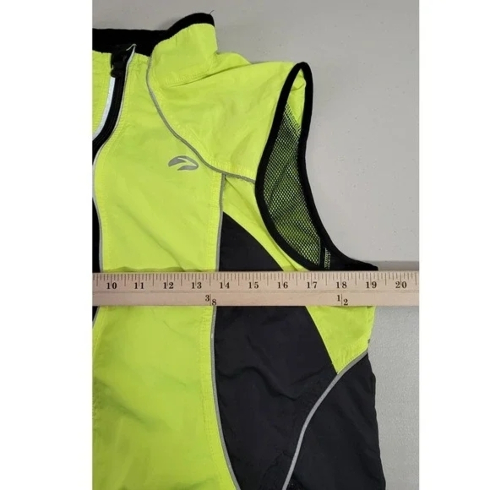 Brooks Neon Yellow Running Zip Up Vest Size Large - Picture 5 of 5